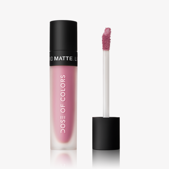 This is the Dose of Color Liquid Matte Lip, Shade: Rosebud.