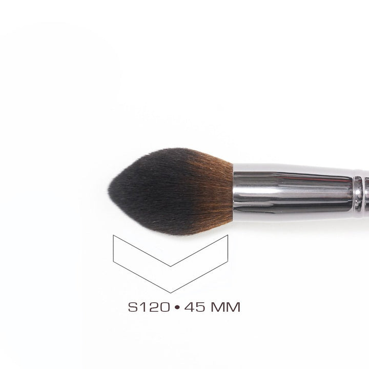 S120 Diamond blender brush with a close up of the brush tip