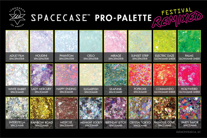 SpaceCase Pro-Palette Remix colors that are labeled 