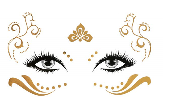 The Makeup Altar Metallic Gold Temporary Face Tattoo