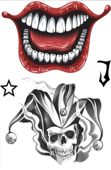 The Makeup Altar Joker Temporary Tattoos 8.2"x5.9" Sheet