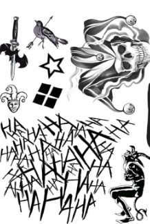 The Makeup Altar Joker Temporary Tattoos 8.2"x5.9" Sheet