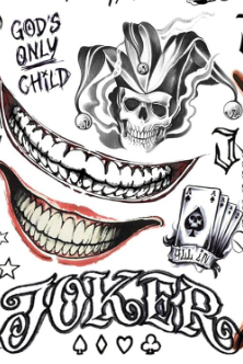 The Makeup Altar Joker Temporary Tattoos 8.2"x5.9" Sheet