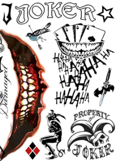 The Makeup Altar Joker Temporary Tattoos 8.2"x5.9" Sheet