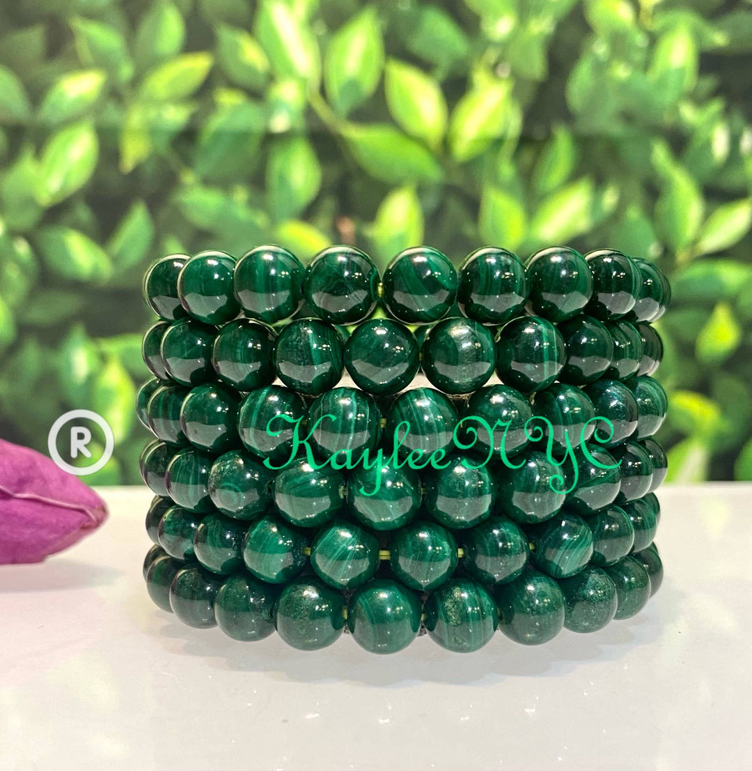 Natural Malachite 8mm 7.5” Crystal Healing S