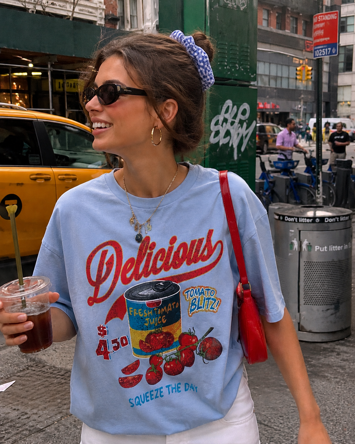 Delicious Tomato Juice Lt. Blue T-Shirt