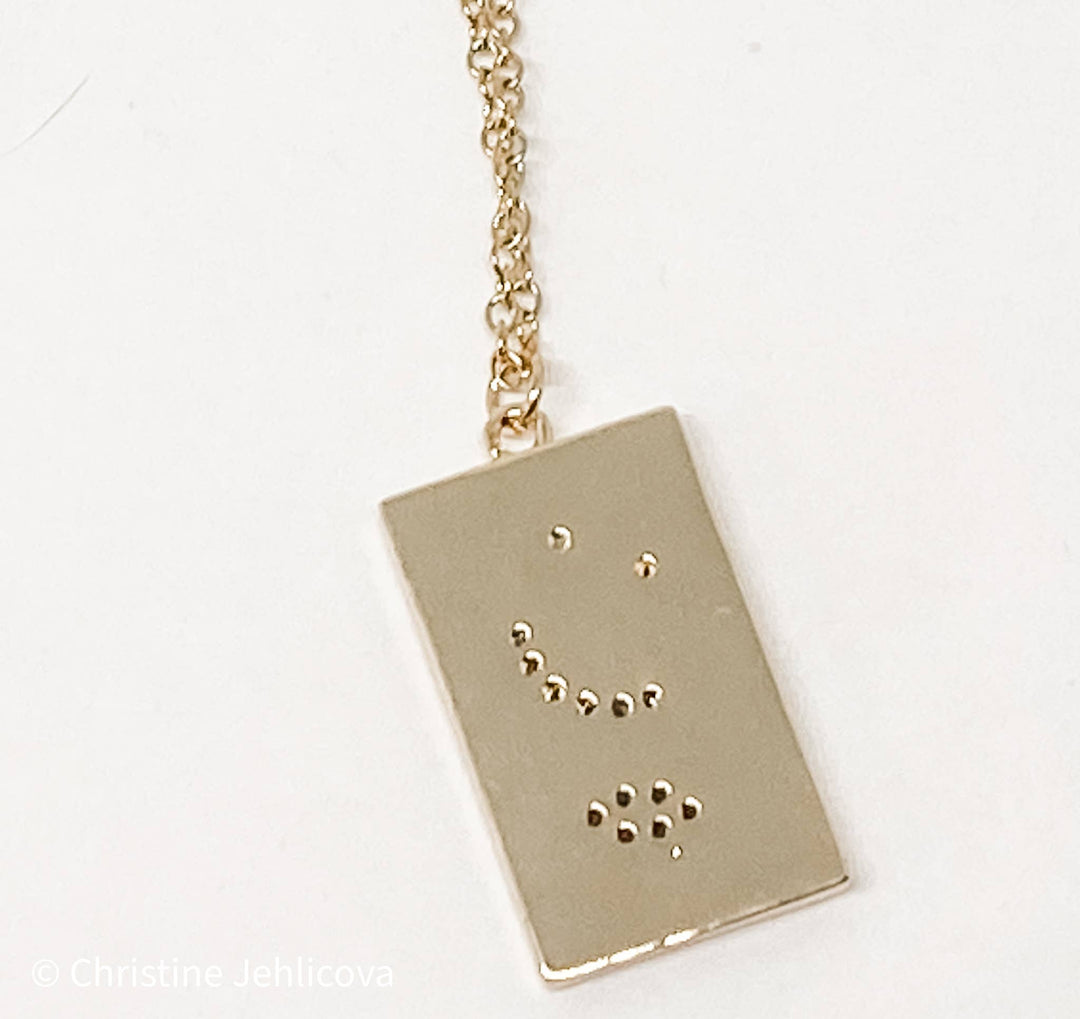 The Moon Enamel Tarot Card Necklace 18K with rhinestones stones