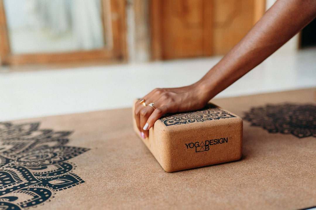Cork Yoga Block Mandala Black
