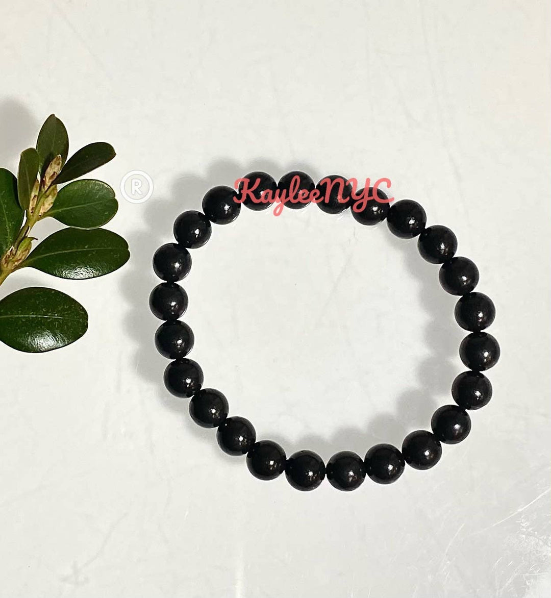 Natural Shungite 8mm 7.5” Crystal Healing St