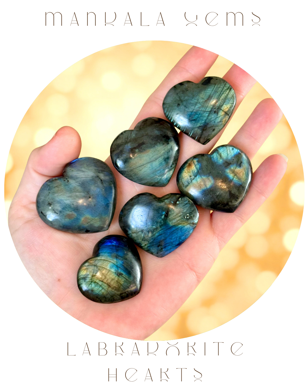 Small Ethically Sourced Labradorite Hearts
