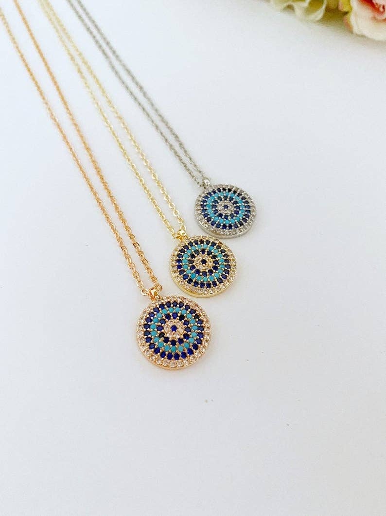 Zircon Evil Eye Necklace Jewelry