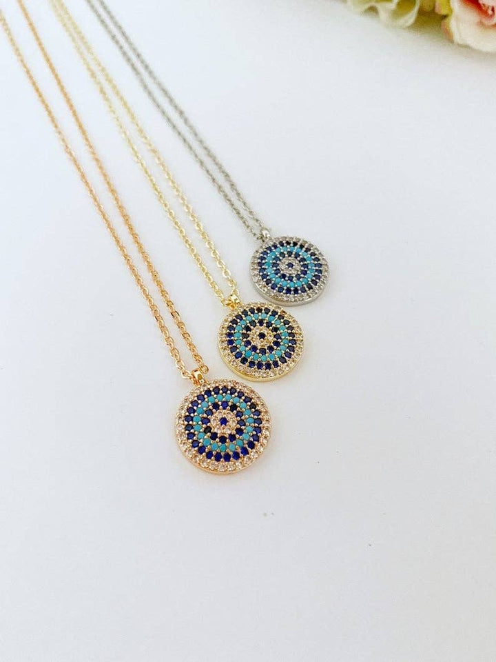 Zircon Evil Eye Necklace Jewelry
