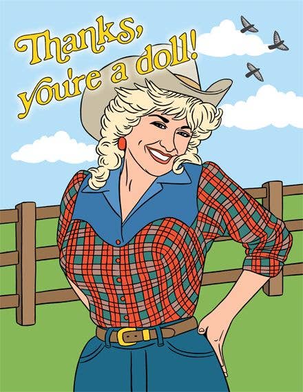 Dolly Cowgirl Thanks, You're a Doll Thank You Card