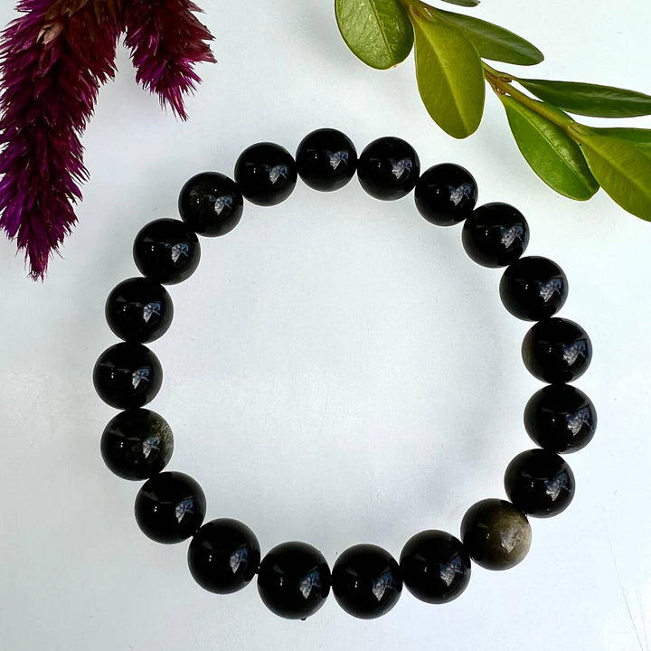 GoldSheen Obsidian Stretch Bracelet