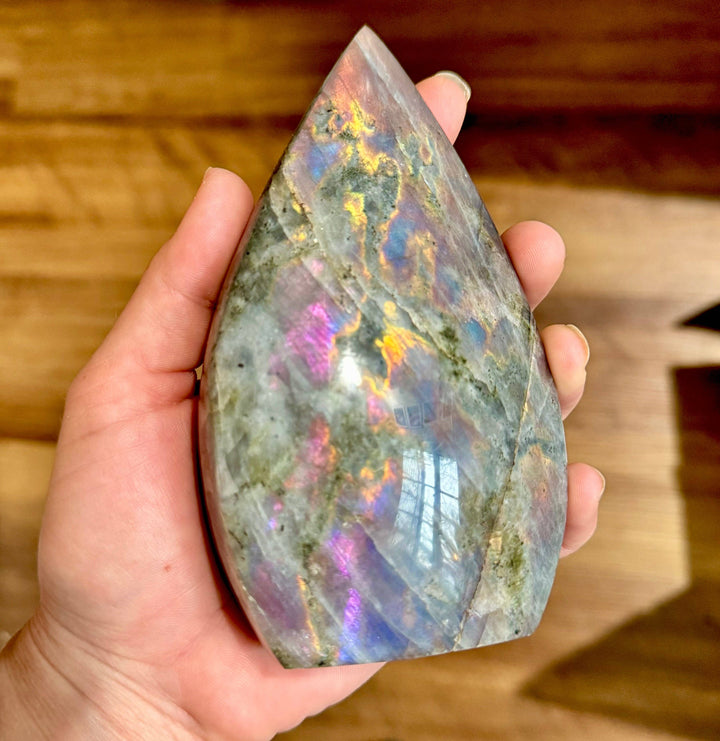 Rainbow Labradorite Crystal Teardrop Freeform