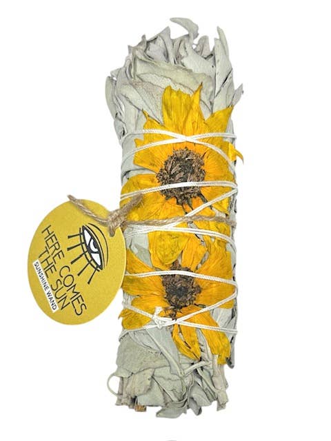 "HERE COMES THE SUN' Ritual Sage Sunshine Wand 5"