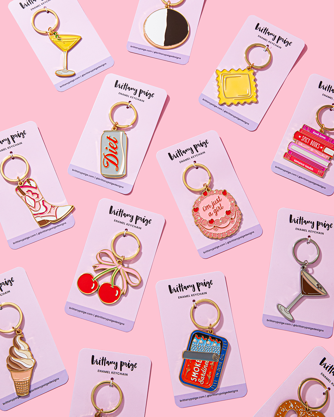 Tomato Can Enamel Keychain Bag Charm