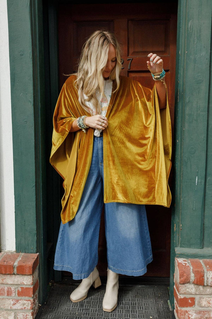 Savoy Velvet Kimono - Marigold