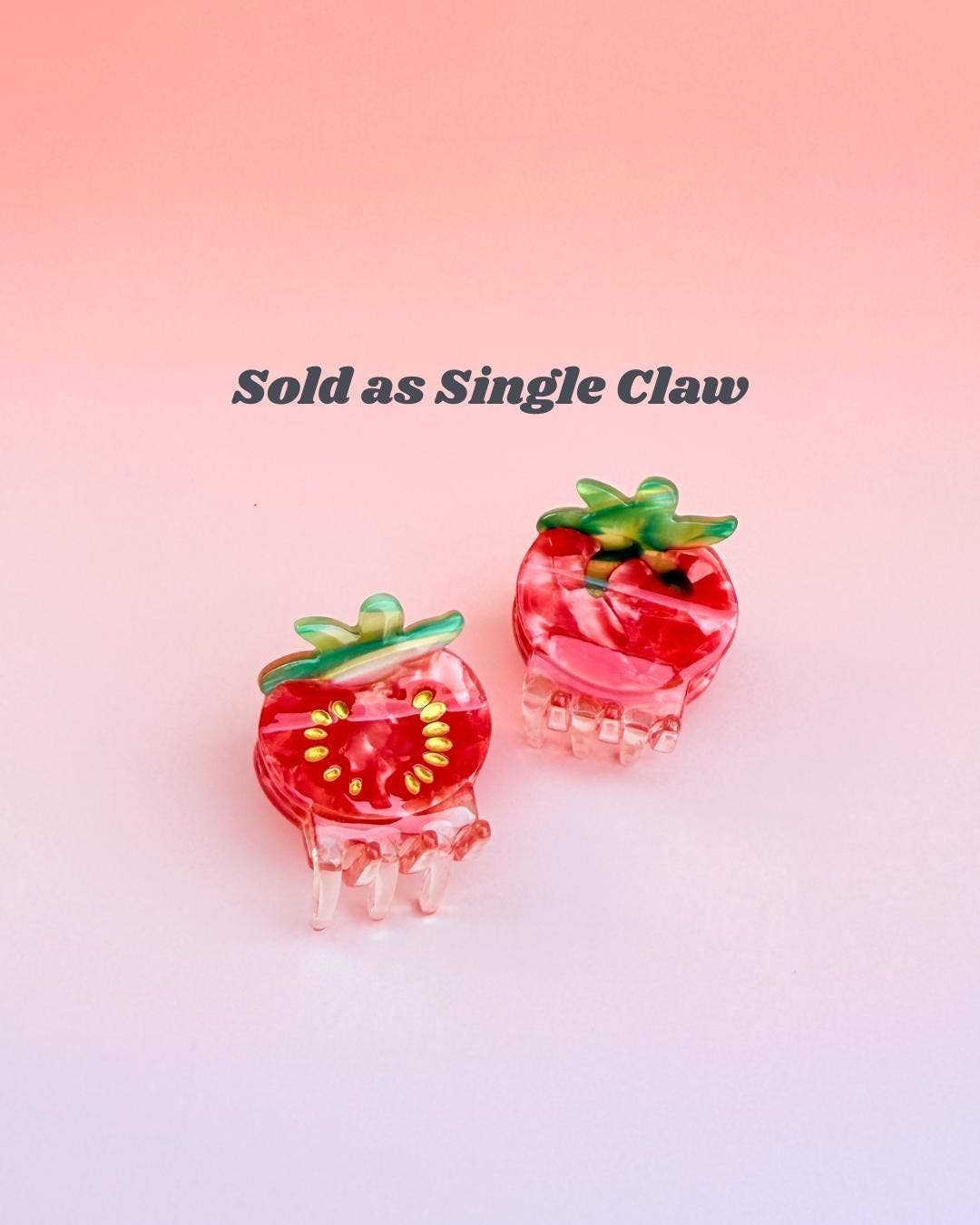 Mini Mismatch Double Side Tomato Claw Hair Clip
