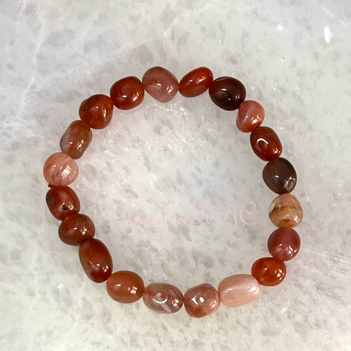 Red Blood Agate tumble bracelet