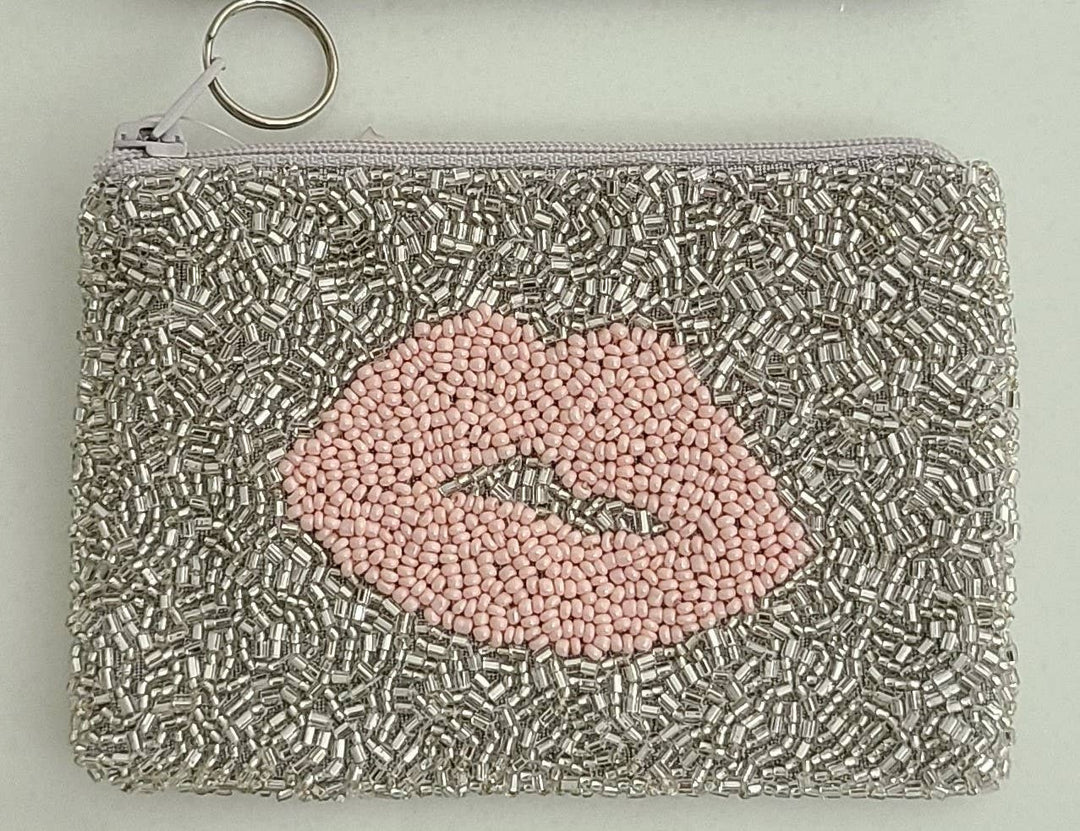 Tiana Designs Handcrafted Beaded SCP-Lips Coin Purse
