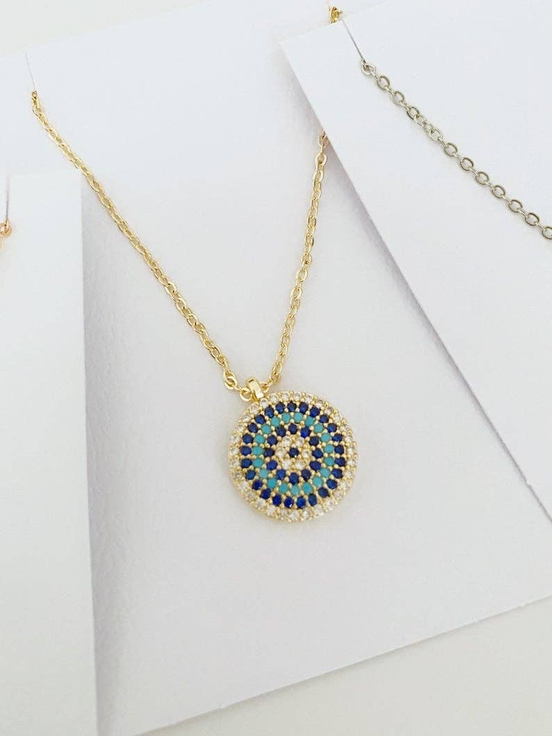 Zircon Evil Eye Necklace Jewelry