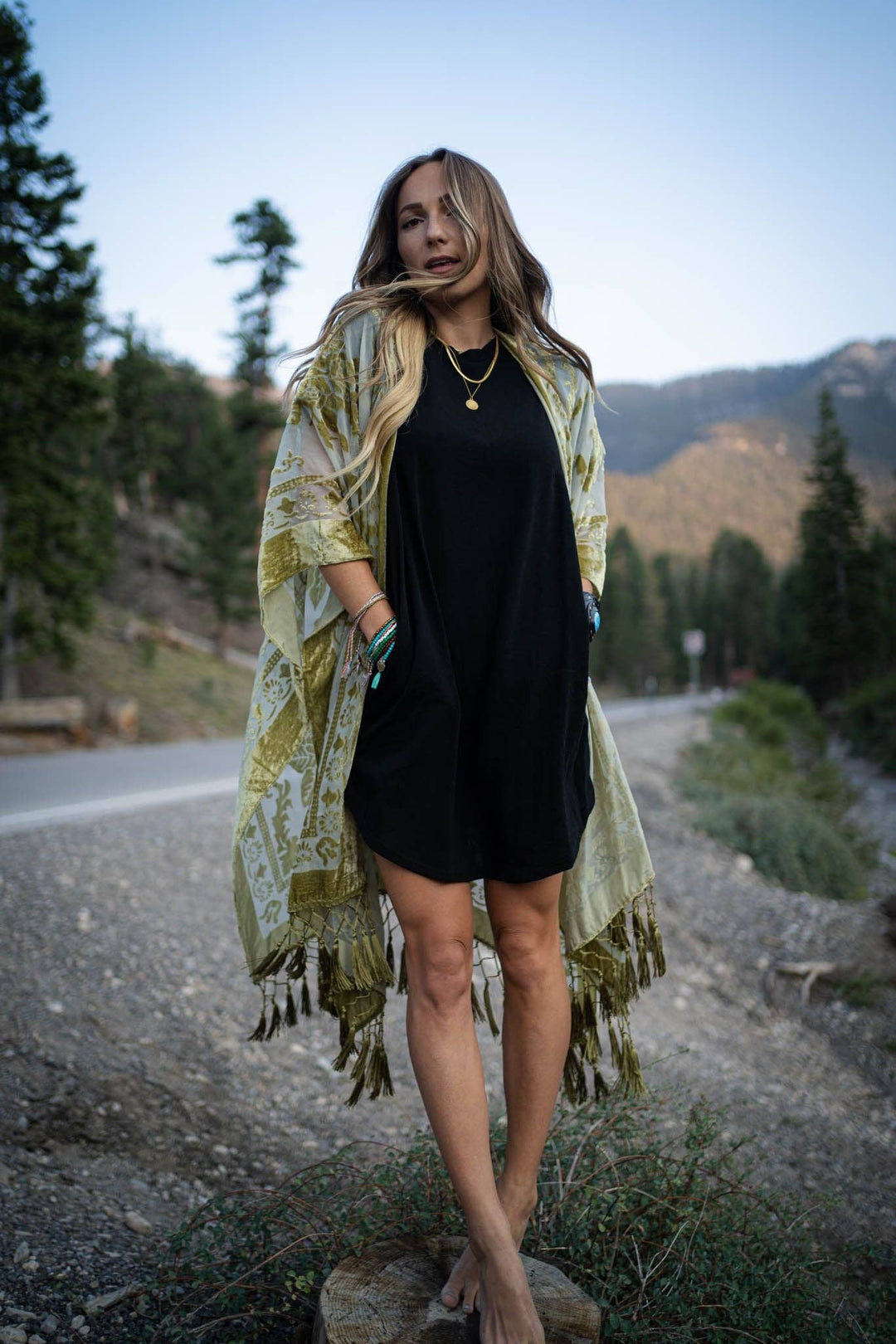 Winter Favorite: Crushin' On You Velvet Kimono - Olive