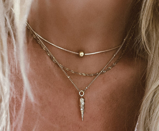 Cornicello horn 14K Steel -evil eye-Charm Necklace 