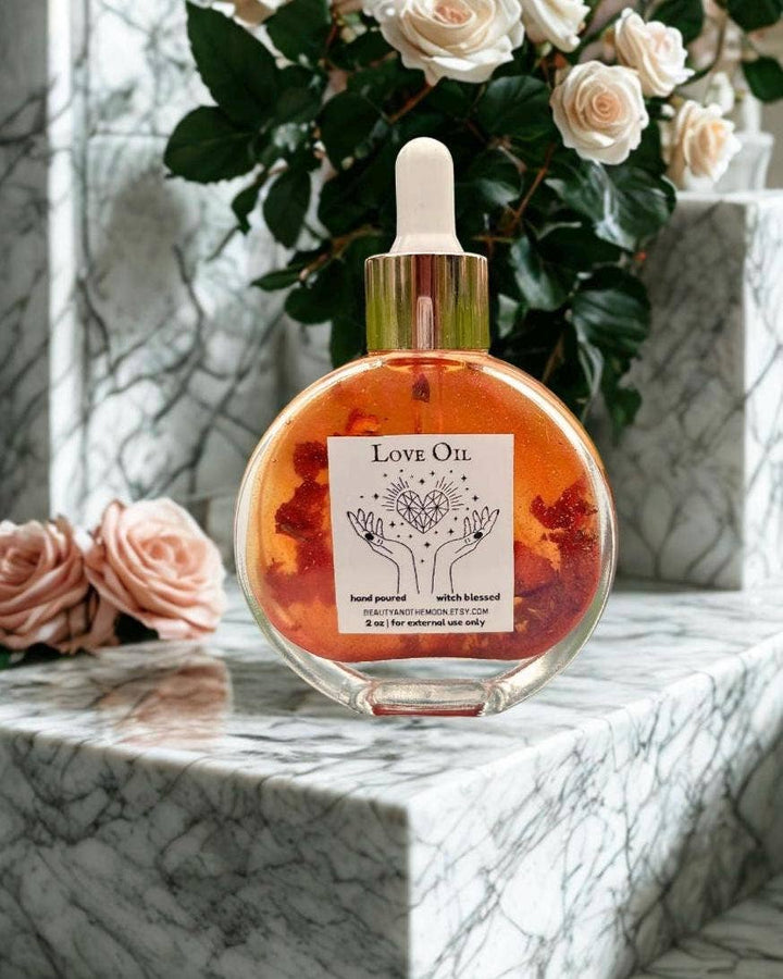 Love Ritual Oil – 2 oz Glass | Anointing, Body & Spell Use