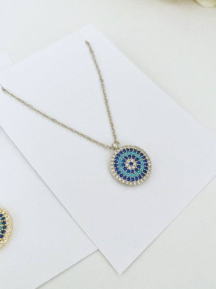 Zircon Evil Eye Necklace Jewelry