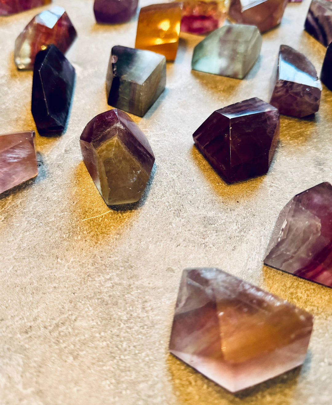 Fluorite Candy Shapes, Polished Fluorite Freeforms, Fluorescent Crystals