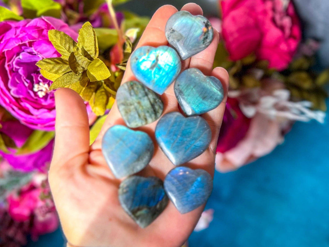Small Ethically Sourced Labradorite Hearts