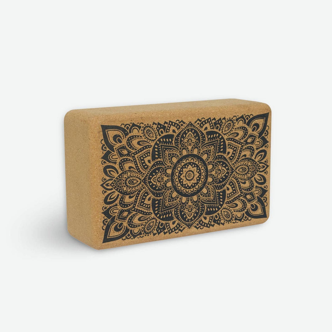 Yoga Design Lab Cork Yoga Block Mandala Black