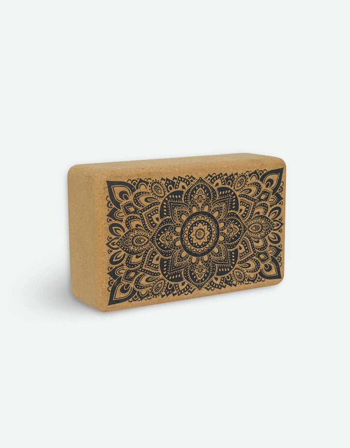 Cork Yoga Block Mandala Black