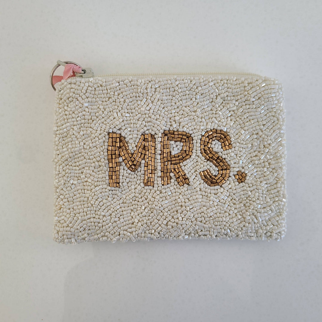MRS. Hand Beaded Coin Purse