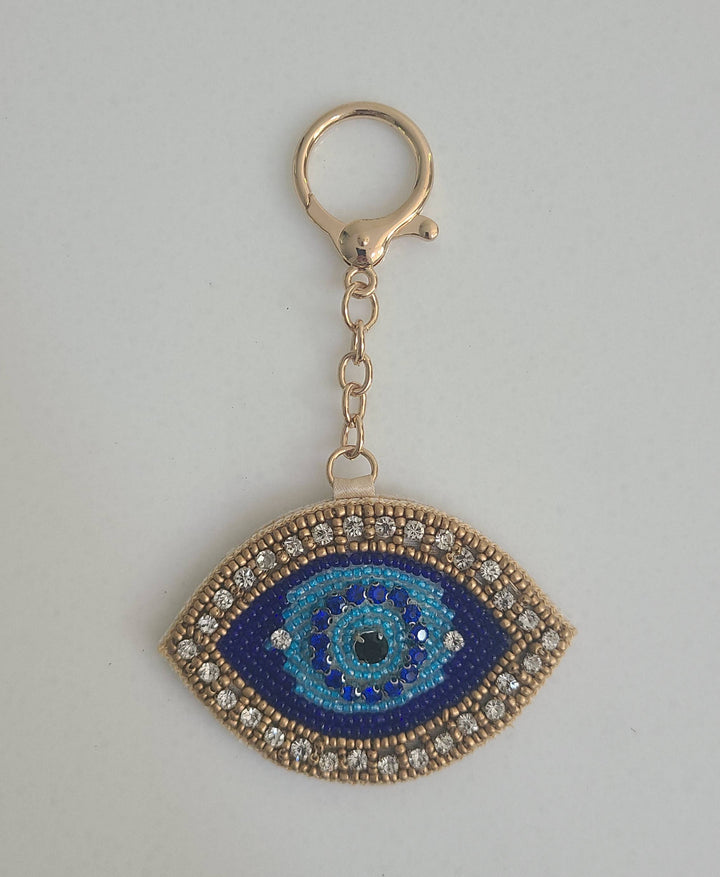 Evil Eye Hand Beaded Key Chain