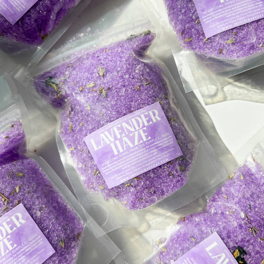 Multiple Lavender Haze - Amethyst Crystal Infused Bubbly Bath Soak