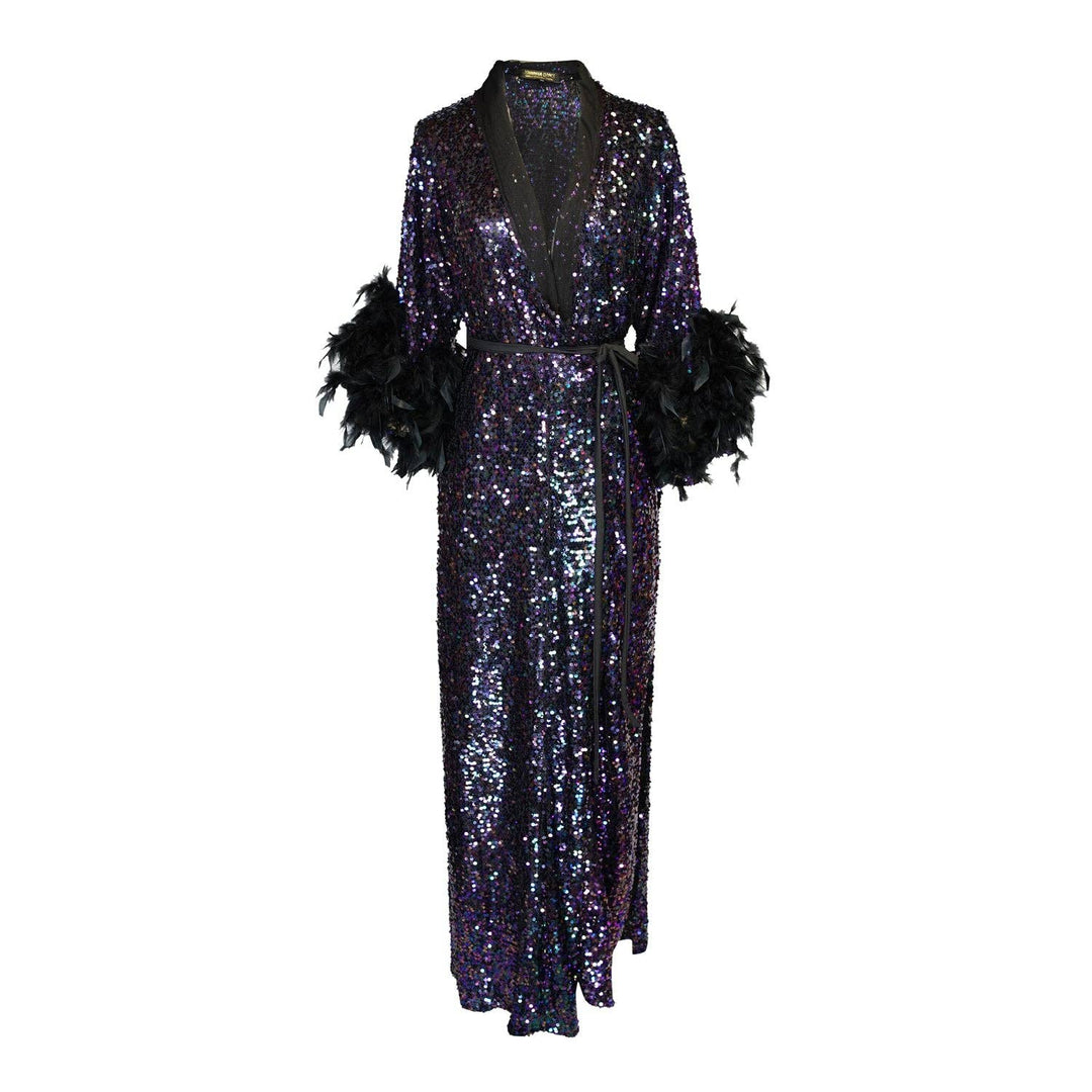 Marlene Wrap Dress in Black Amethyst