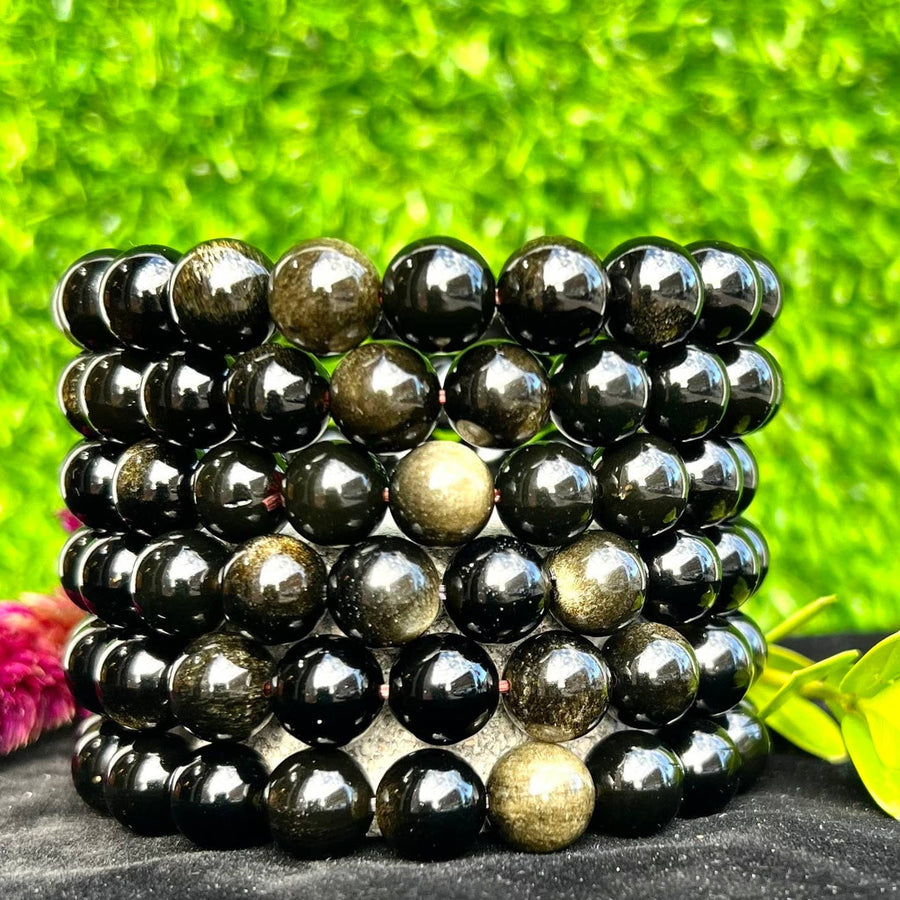 GoldSheen Obsidian Stretch Bracelets