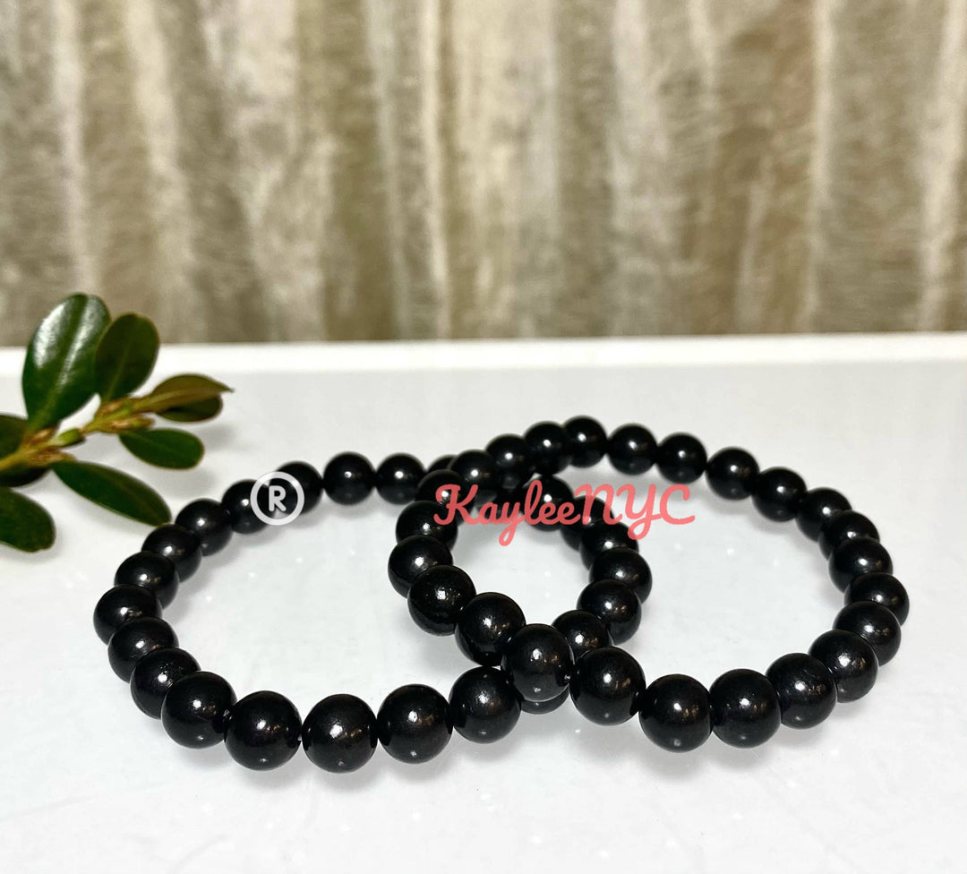 Natural Shungite 8mm 7.5” Crystal Healing St
