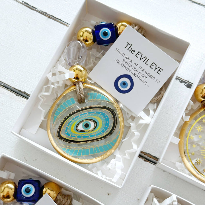 Gold Evil Eye Wall Hanging, Christmas Ornament, Corporate