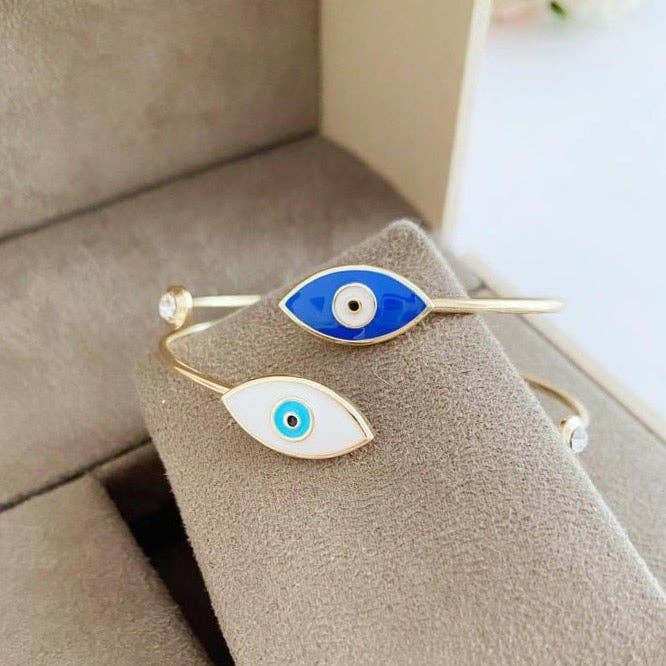 Gold Evil Eye Cuff Bracelet