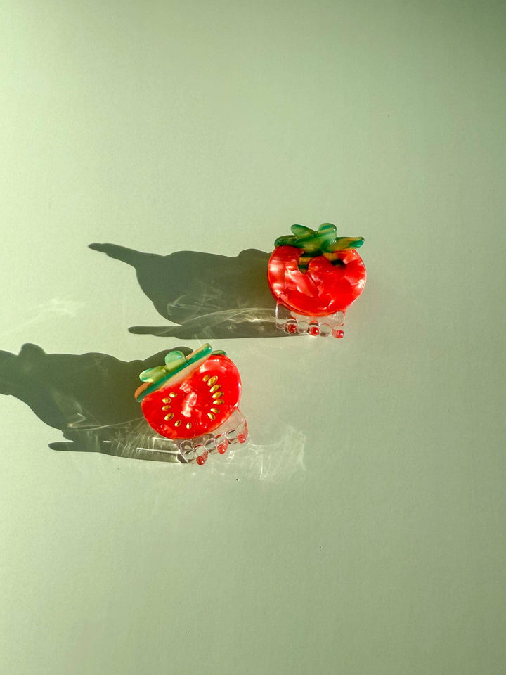 Mini Mismatch Double Side Tomato Claw Hair Clip