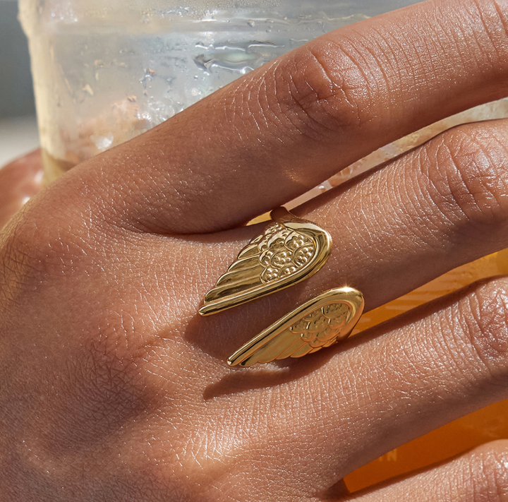 Angel Wings 18K Waterproof Ring