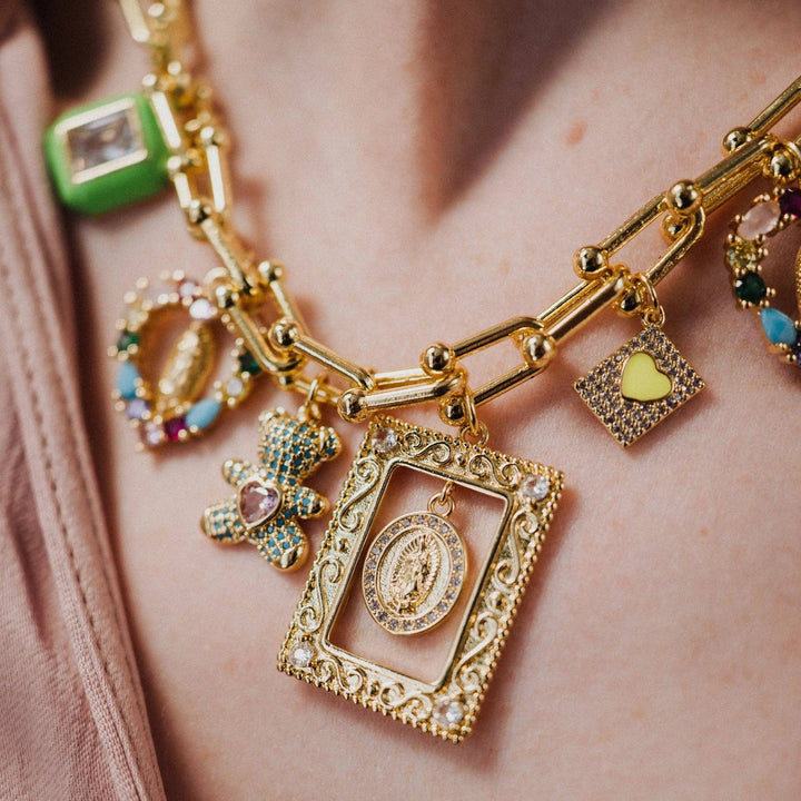 Virgin Mary Necklace, Catholic Jewelry, Faith and Joy