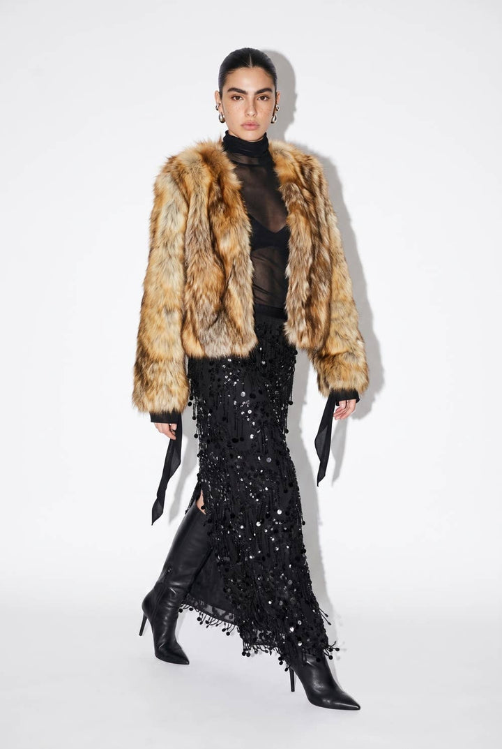 Plush Faux Fur Statement Jacket