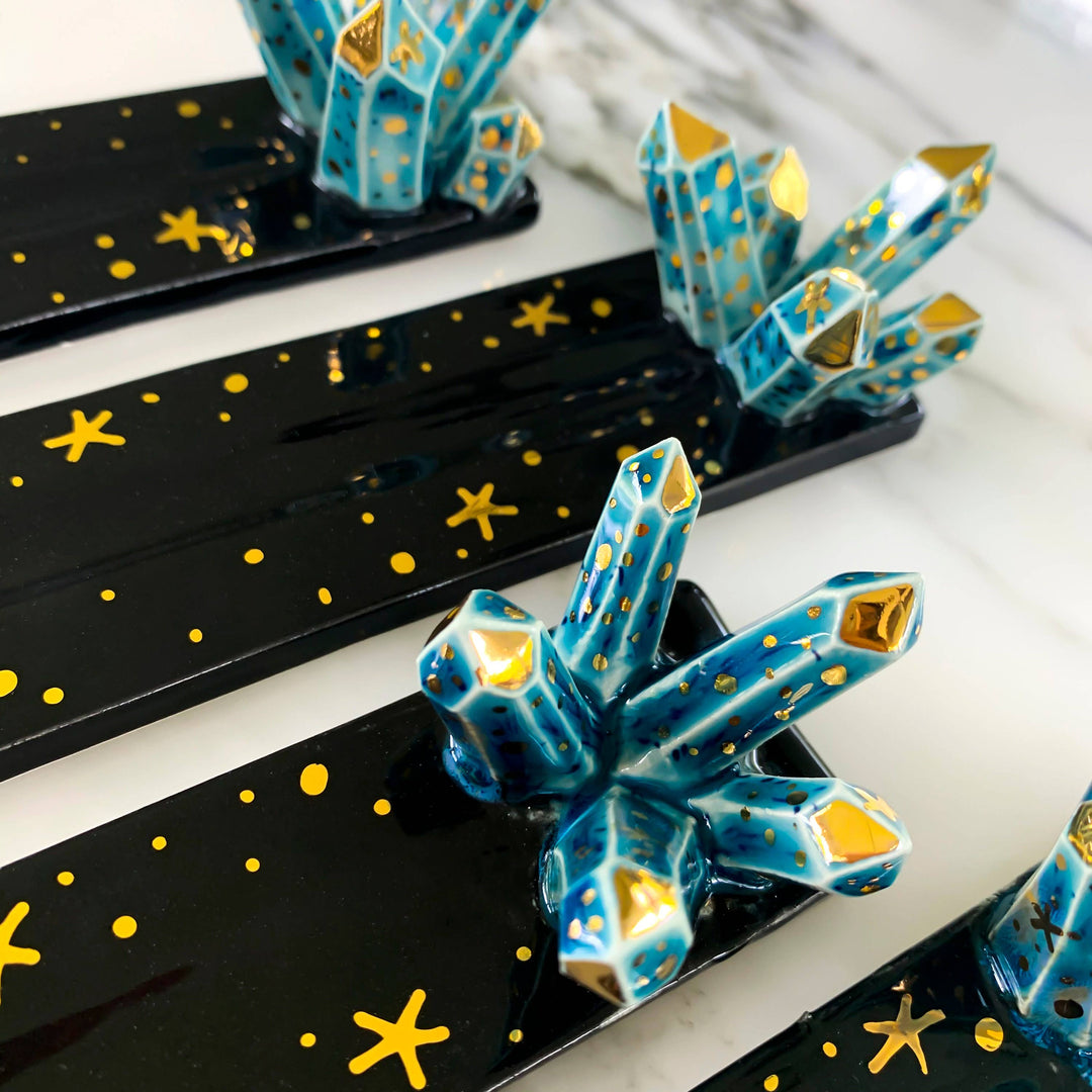 Galaxy Crystal Ceramic Incense Holder Modern Mud