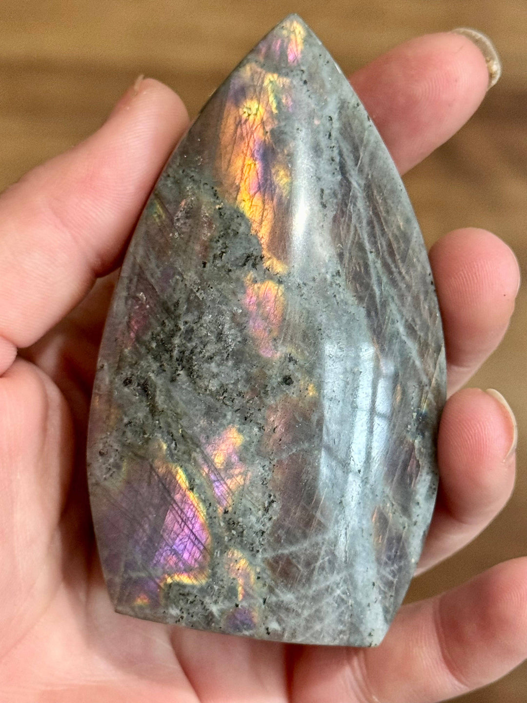 Rainbow Labradorite Crystal Teardrop Freeform