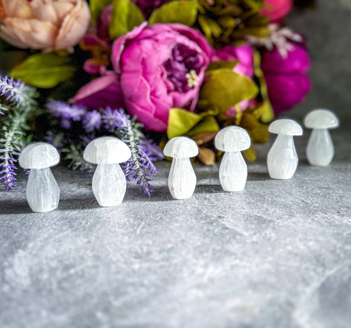 Selenite Crystal Mushrooms 1 3/4"