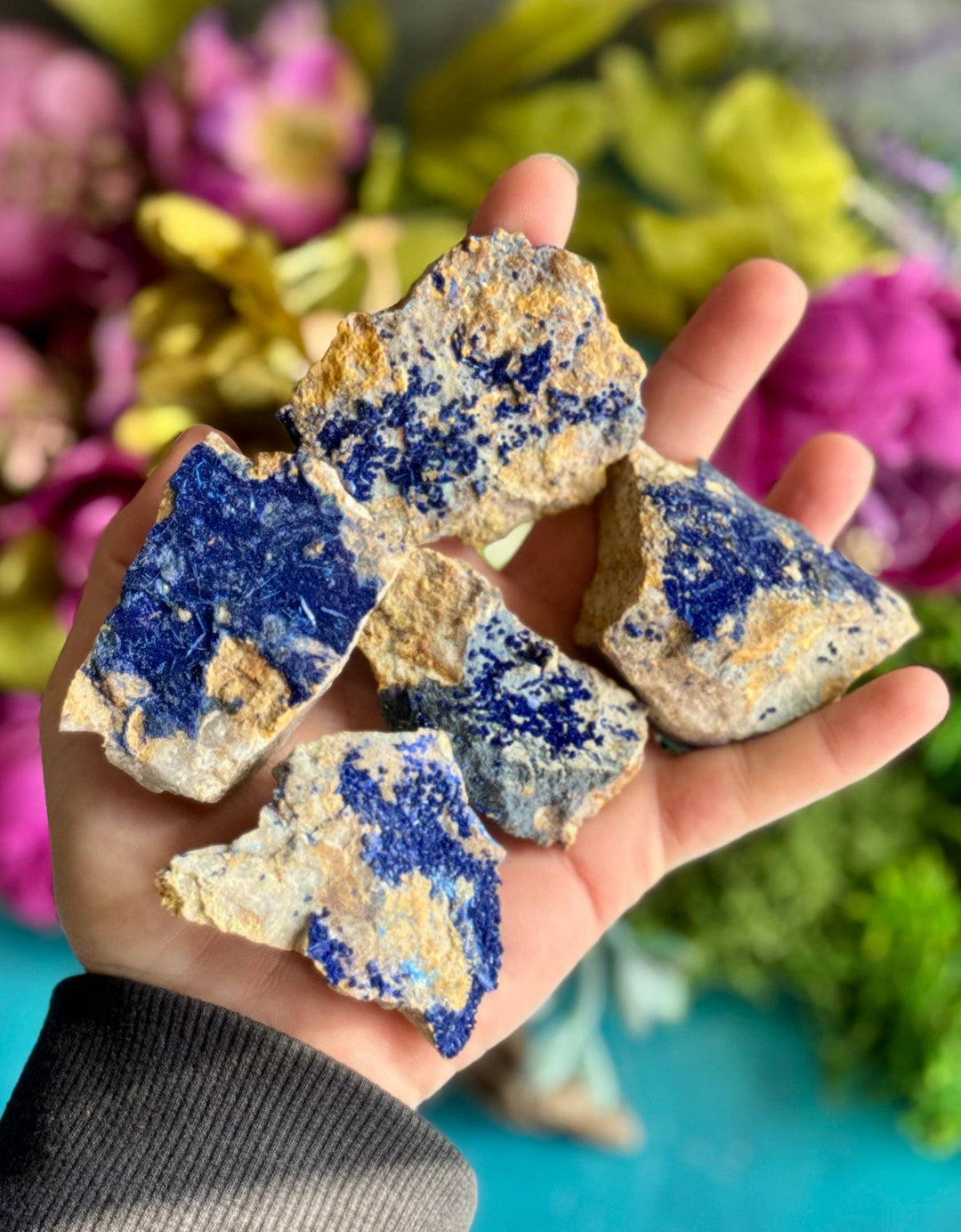 Raw "Bluebird" Azurite Clusters from Morenci, Arizona